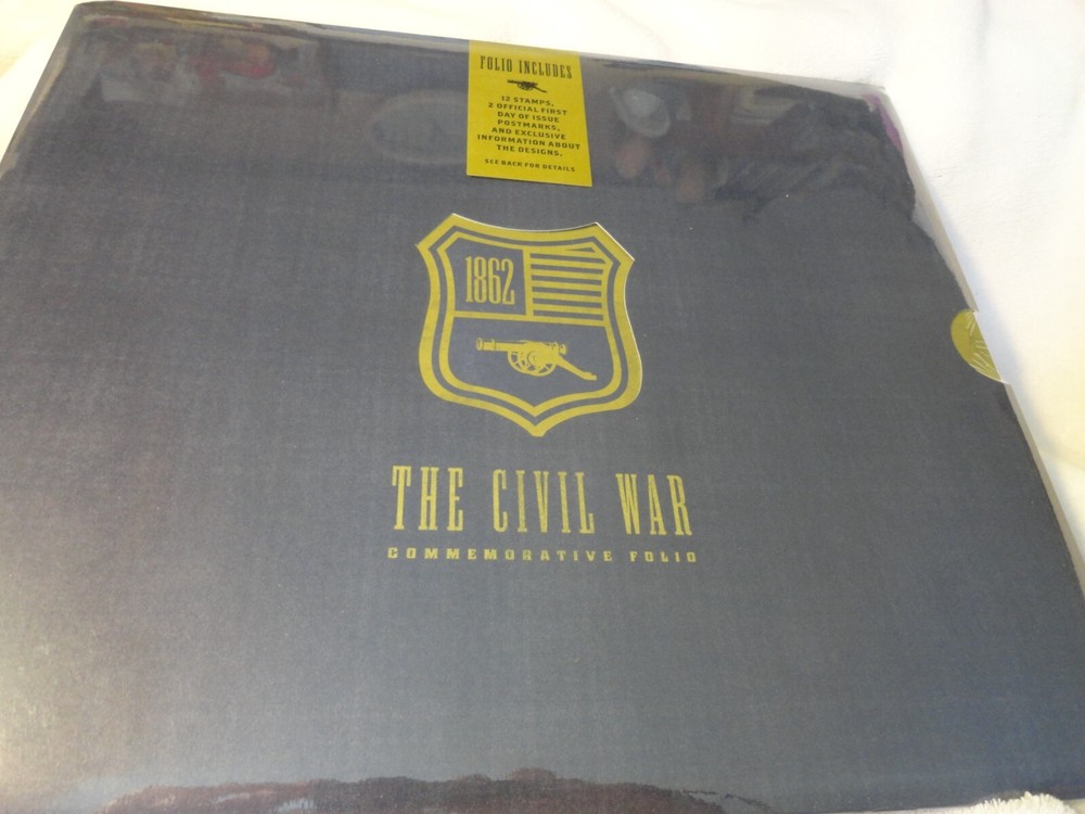 New Sealed The Civil War 1862 Commemorative Folio 12 Stamps 2 First Day of Issue
