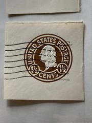 1925 U.S SCOTT#U481 1 1/2 CENT CUT SQUARE USED STAMP (4 pcs)
