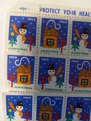 Vintage Christmas Stamps Protect Your Health Fight TB 1963