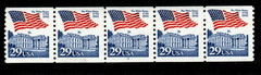 US Stamps – 29¢ Flag/White House – Plate #9 Coil Strip of 5 MNH stamps SC#2609