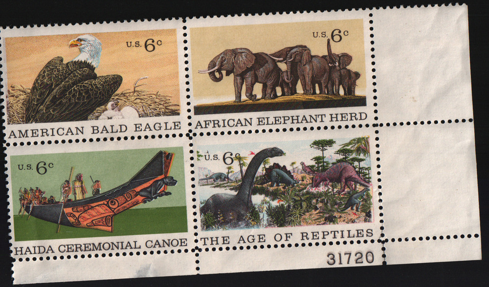 1970 6c Natural History Block of Four Scott #1387-90 ST275