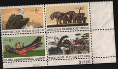 1970 6c Natural History Block of Four Scott #1387-90 ST275
