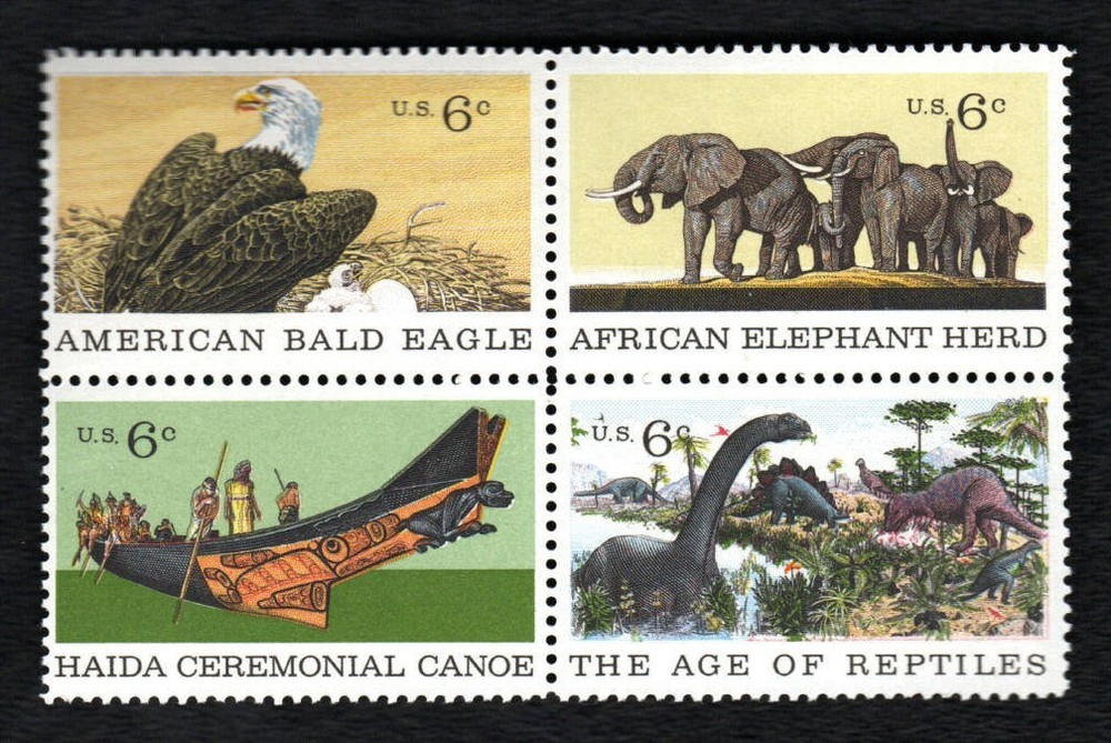 U.S. Stamps – Natural History- 6 cent Block of four (SC# 1387-1390) MNH