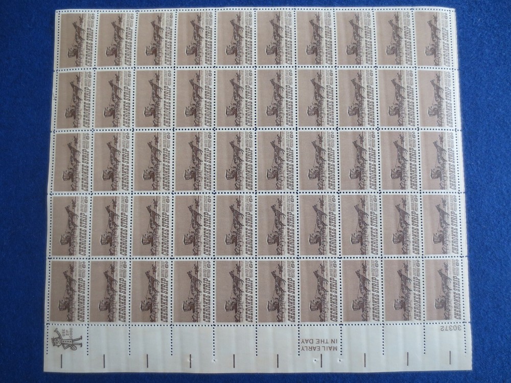 DOC Scott 1360 Cherokee Strip 6¢ 1968 Sheet of 50 MNH