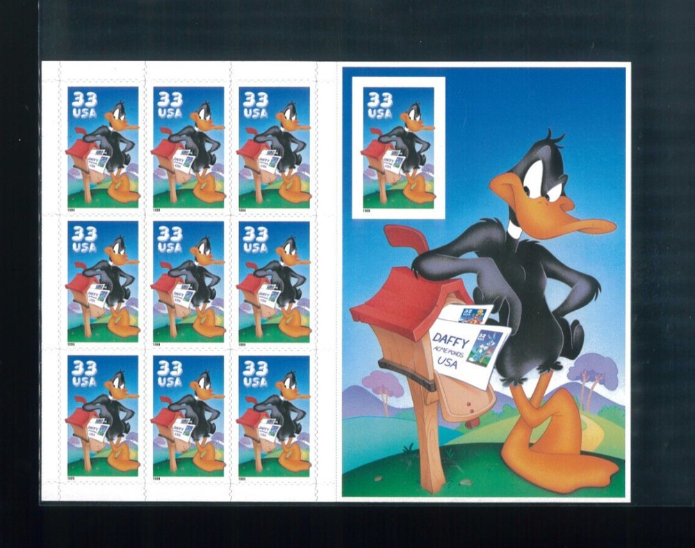 US 33¢ Looney Tunes Daffy Duck Special Die-cut Postage Stamp #3307 Mint Sheet