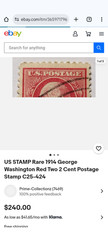 Rare 1914 George Washington 2 cent stamp collectors stamp