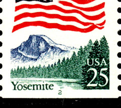 U.S. Stamps 25¢ Flag/Yosemite Park – Plate #2 Coil Strip of 5 MNH Stamps SC#2280
