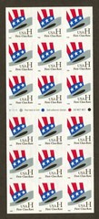 U.S. Scott# 3269a, 1998 H Series Hat, Plate# V1111, ATM Pane of 18, SCV: $12.00
