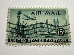 US Air Mail NYC skyline 15 cent Stamp US 139ST