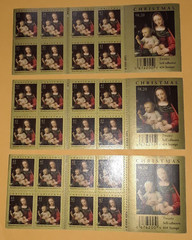 Three x 20 = 60 of MADONNA & CHILD 42¢ US Christmas Stamps by B. Luini # 4206a