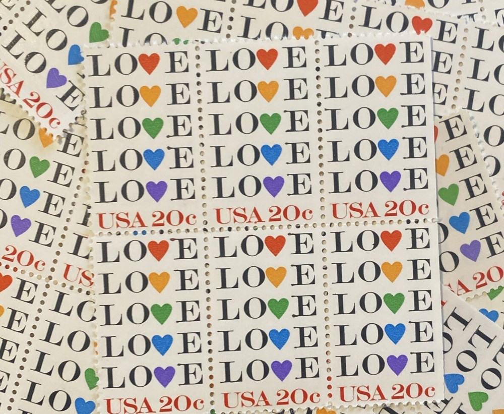 10 Classic LOVE stamps For Holiday, Wedding And Valentine Mail