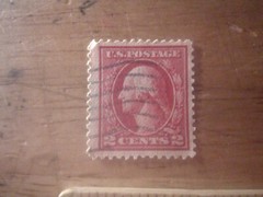 1908 2c Washington, double line watermark
