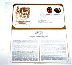 First Day of Issue Souvenir Page Indian Pottery Hopi Acoma Pueblos 1977 Stamp
