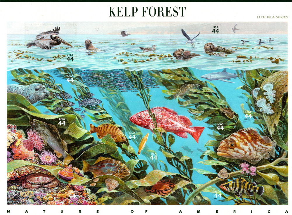 USA 2009 KELP FOREST 11 TH IN SERIES NATURE OF AMERICA TEN STAMPS,SCOTT 4423 MNH