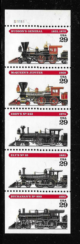 USA SC # 2847a LOCOMOTIVES . MNH