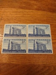 USA 1956 Sc1074 1 block mnh Washington, black educator