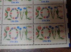 LOVE Flowers Vintage Wedding Invitation Genuine USPS Postage stamp X 20 MINT1951