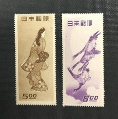Postage Stamp Design Week «Beauty Looking Back and Geese and Moon» 2 types