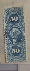 USA Used VG-F 50c Scott #R65b 1862-71 Part Perf Foreign Exchange Revenue Stamp