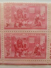 1952 US Postage Stamps The Birth of Betsy Ross 3c Block of 4 Scott #1004 MNH OG