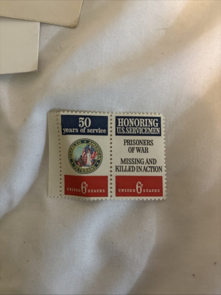 Disabled Veterans & POW MIA Military 1970 6c Unused Vintage Postage Stamps.
