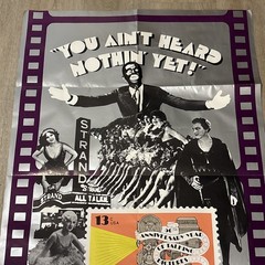 1977 U.S. Postage Stamp 50th Anniversary Talking Pictures Poster