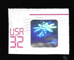 Hologram Stamp 32 Cents Holographic Stamp cut from Envelope Beautiful
