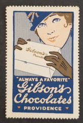 Vintage Gibson’s Chocolates Providence RI Poster Stamp
