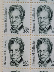 Great Americans Thomas Hopkins Gallaudet US Postage Stamps Block of 20 Sc #1861