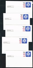 UZ4,Official Mail Post Card 5 Cards @ 15c Face