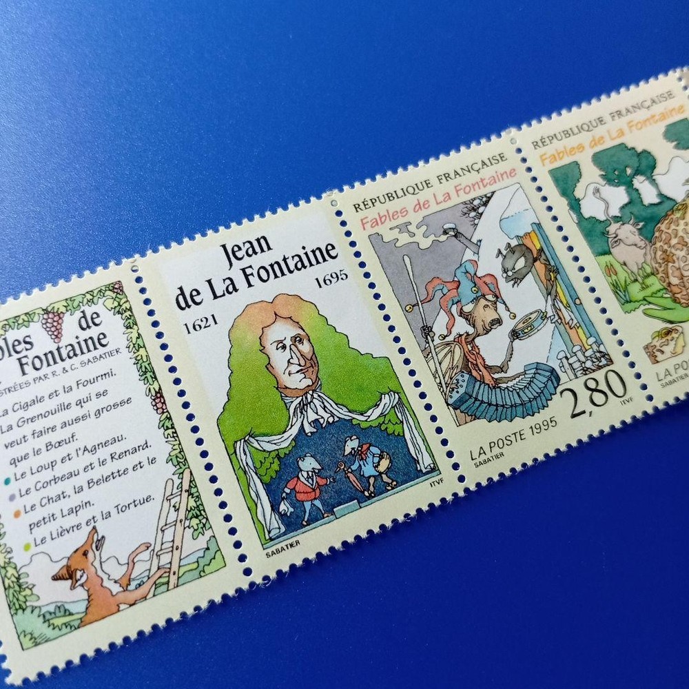 6705 Foreign Stamp France 1995 Jean de la Fontaine Fables 8V