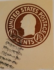 Rare U.S. George Washington 1 1/2 Cent Stamp -Brown Facing LH on envelope