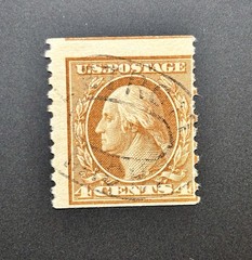 US Stamp Scott #457, Brown, Single Line Watermark, Perf. 10 Vertically