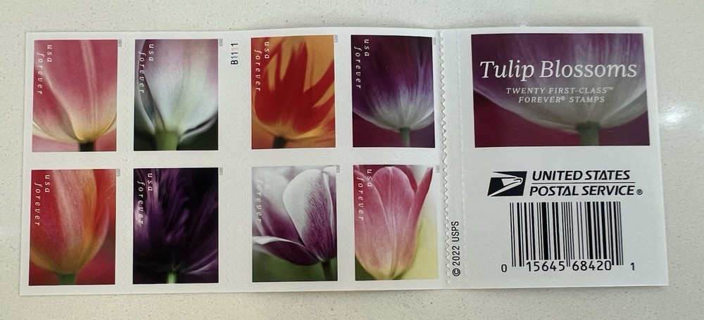 USPS 2023 Tulip Blossom Forever First Class Postage Stamps (20 Stamps)