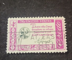 # 1143 – 1960 4c American Credo: Abraham Lincoln Used 1 Stamp + 2 FREE Stamps