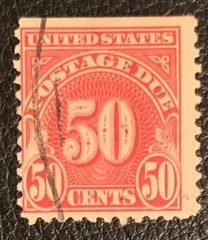 1931 SCOTT #J86 UNITED STATES 50 CENTS POSTAGE DUE RED USED NO GUM HINDGE VF