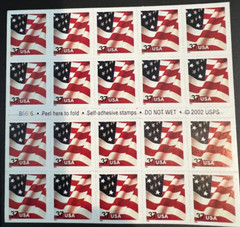 US Flag Stamps 2 Books of 20 ea. @ .37 Cents 2002 MNH