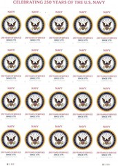 USPS US Navy 250th Anniversary Sheet of 20 Forever Stamps – MNH (6012a)