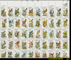 State Birds & Flowers (1982) Block of 50 (All Different) (50% Shipping Cost)