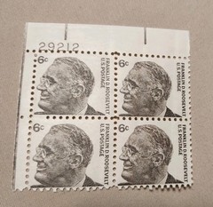 4 postage stamps Franklin D Roosevelt 6 Cents Unused