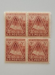 1948 Army Fort Bliss Centennial 3c Block of 4 US Postage Stamps Scott#976 OG MNH