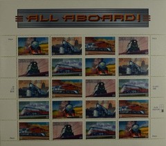 US SCOTT 3333 – 3337 PANE OF 20 ALL ABOARD 33 CENTS FACE MNH