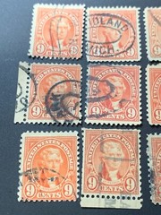 1931 U. S. Scott 641 Thomas Jefferson 9 Cents Used (23 pcs)