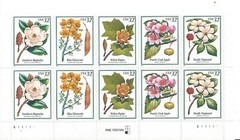 US SCOTT 3193 – 3197a HALF SHEET OF 10 FLOWERING TREES 32 CENTS FACE MNH