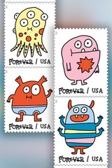 USPS Message Monsters First-Class Mail Forever Postage Stamps – 1 Sheet of 20
