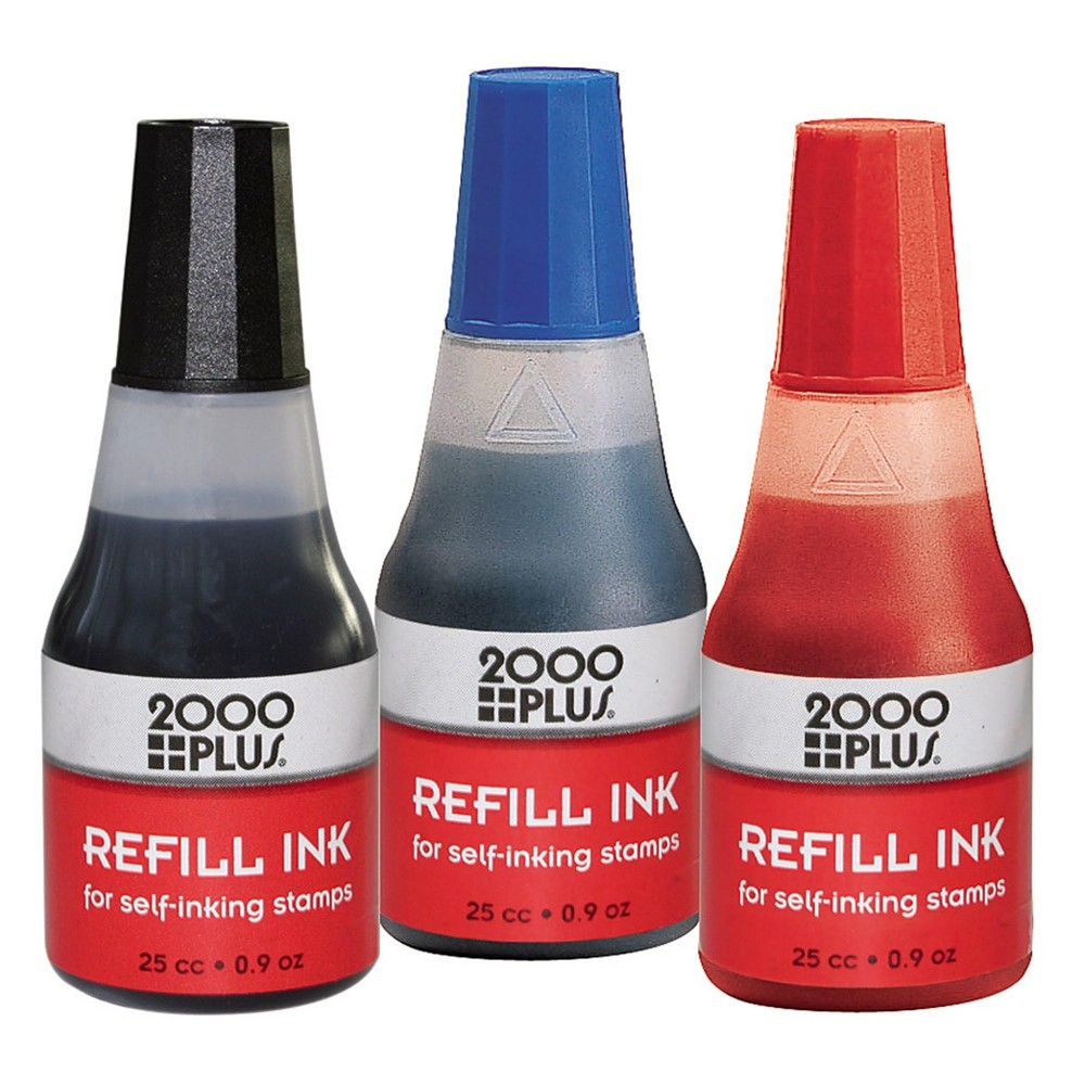 2000 Plus Ink Refill for Self-Inking Stamps and Stamp Pads, 0.9 fl oz, Red