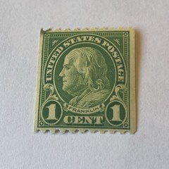 Ben Franklin Rare Vintage Mint One Cent Green Scott #604 Stamp!