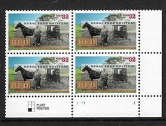 USA SC # 3090 Rural Free Delivery . BLK4 / Plate . MNH