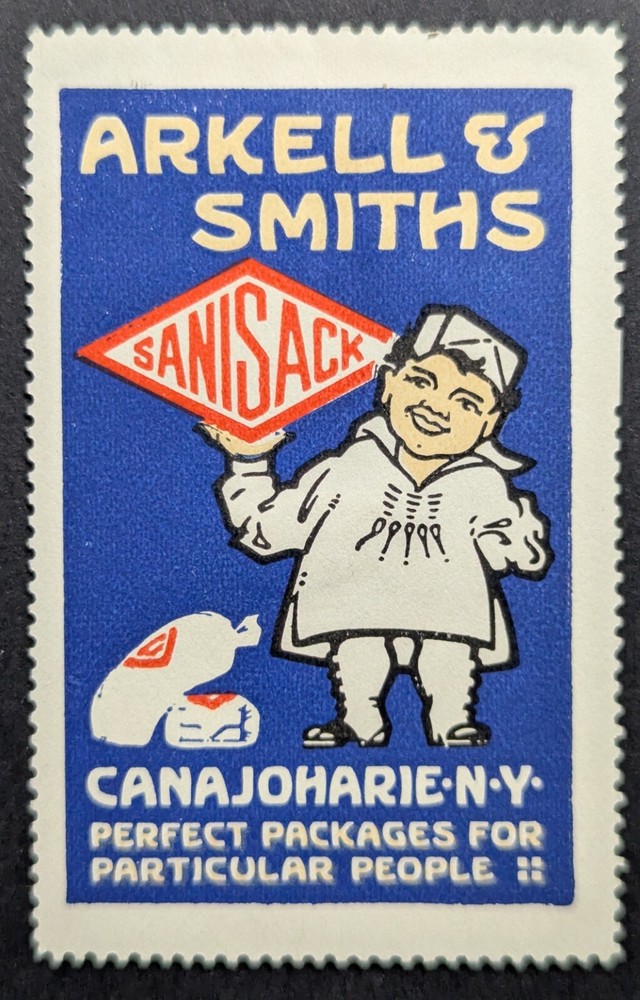 Vintage Arkell & Smiths Sanisack Canajoharie New York Poster Stamp