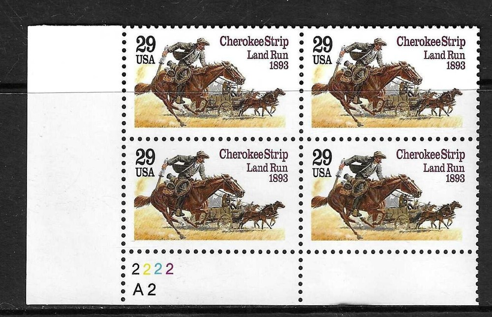 USA SC # 2754 Cherokee Strip Land Run 1893 – Plate Number BLK4 .MNH